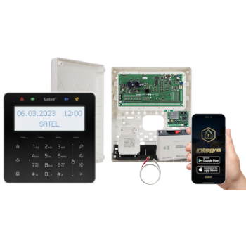 ZESTAW ALARMOWY SATEL INTEGRA 64 PLUS + INT-KSG2R-B + OPU-3P + AWT800 + 17Ah + INT-GSM LTE